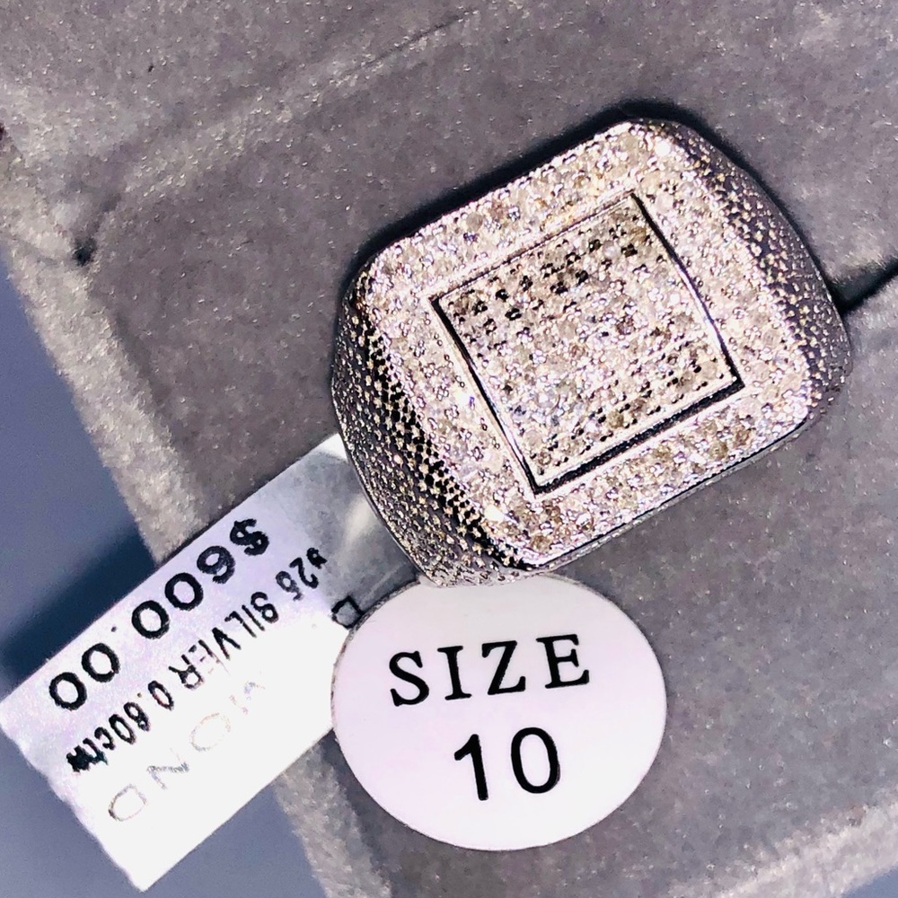 Mens custom made genuine real diamond ring. Not CZ not fake best gift huge sale - Picture 4 of 4